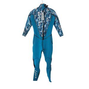 EVO Wetsuit 3mm Full Length Turquoise Floral Trim Womens Size 12 NEW NWT